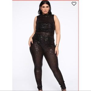 Brighter than a star sequin Jumpsuit FashionNova